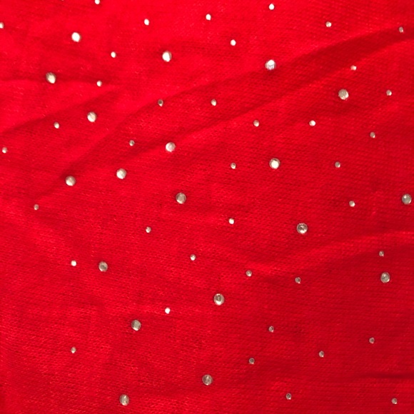 Brand new red scarf with rhinestones - Picture 2 of 3